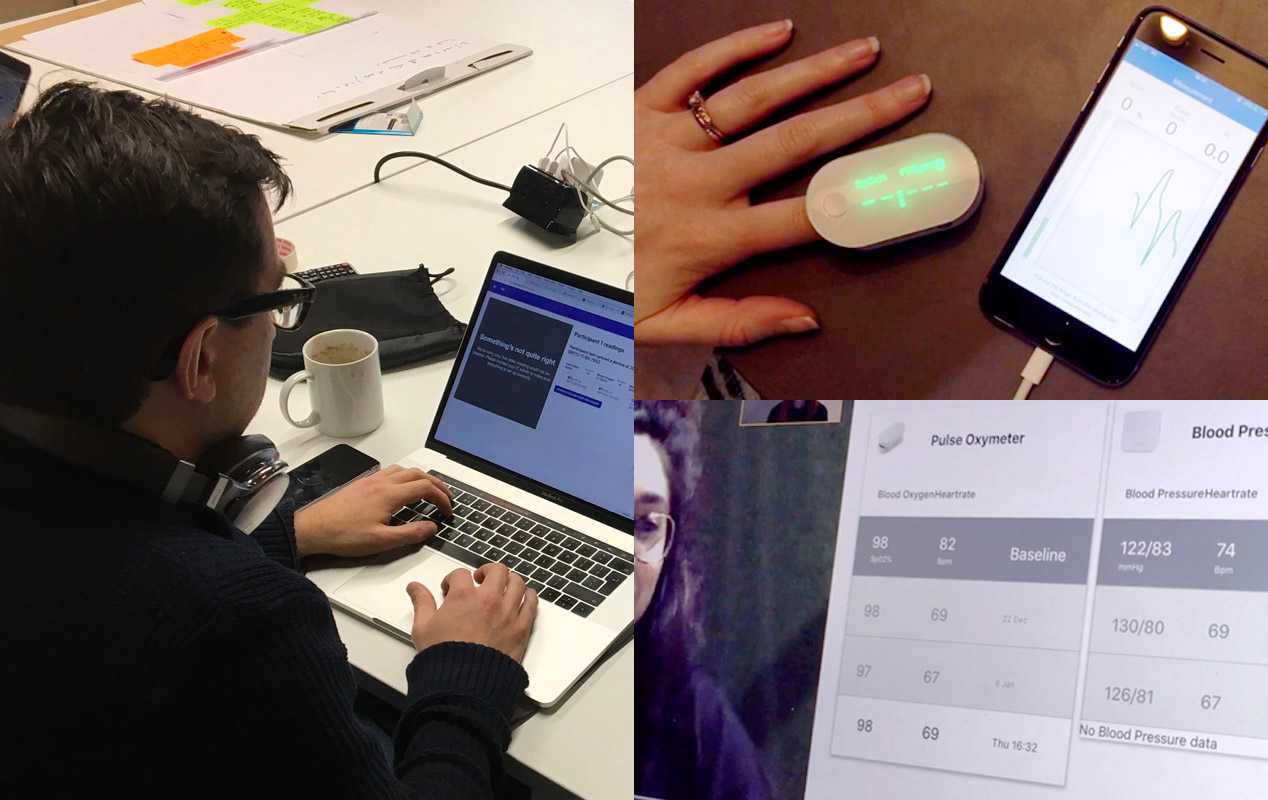 Some last minute tweaks to the prototype (left) just before some early user testing (right) Some last minute tweaks to the prototype (left) just before some early user testing (right)